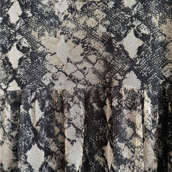 WAYF Small Snake Print Mini Dress Sheer Long Sleeve Boho Cottagecore Chic Edgy - Picture 11 of 11